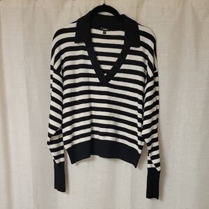 Express Black and White Striped Sweater